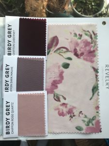 bridesmaid palette of floral print and different pinks